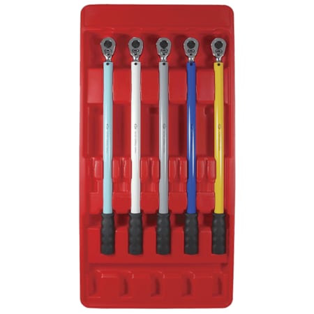 American Forge & Foundry 1/2 in Drive Torque Wrench Set, Preset, 65-140 ft./lbs 88-190 Nm, 5pc 42005